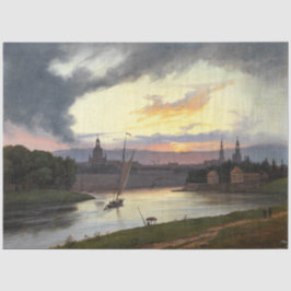 Papel De Seda Ciudad de Dresden al atardecer (Paisaje alemán)
