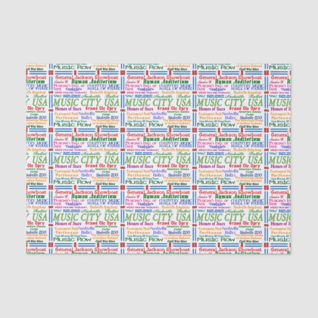 Papel De Seda Ciudad de la música de Nashville (Anverso)