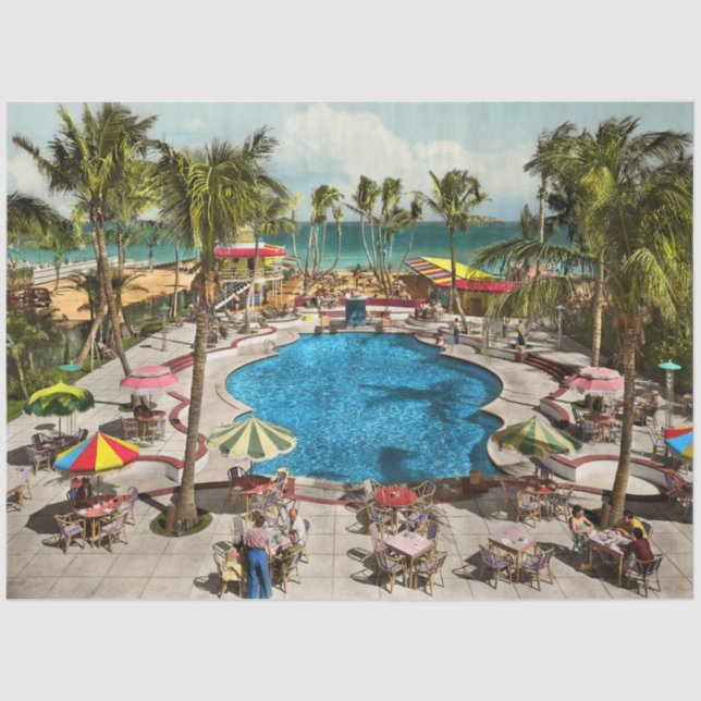 Papel De Seda Ciudad - Miami FL - Sitting poolside 1941 (Anverso)