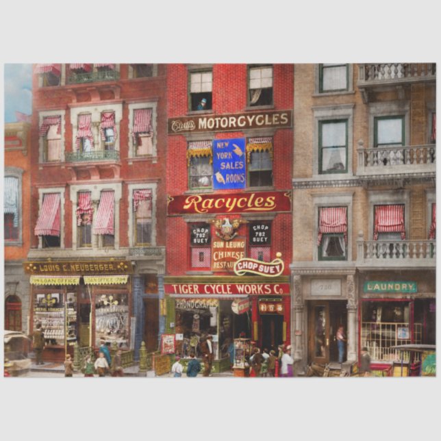 Papel De Seda Ciudad - NY - Donde ocurrió el asesinato en 1909 (Anverso)