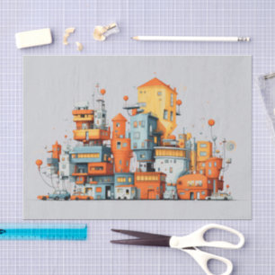 Papel De Seda Ciudad personalizado - Fondo animado de gris urban