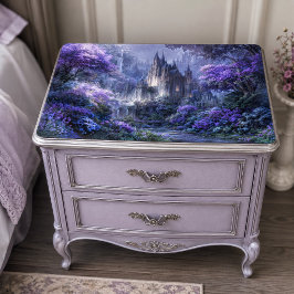 Papel De Seda Ciudadela del bosque gótico púrpura brumoso