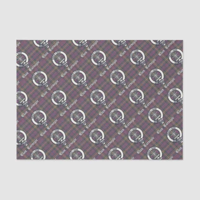 Papel De Seda Clan Carnegie Escudo Tartan (Anverso)