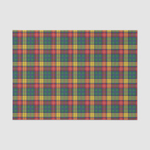 Papel De Seda Clan de plástico Buchanan Yellow Red Check Tartán 