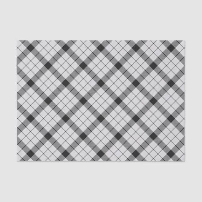 Papel De Seda Clan MacFarlane Tartán blanco y negro (Anverso)