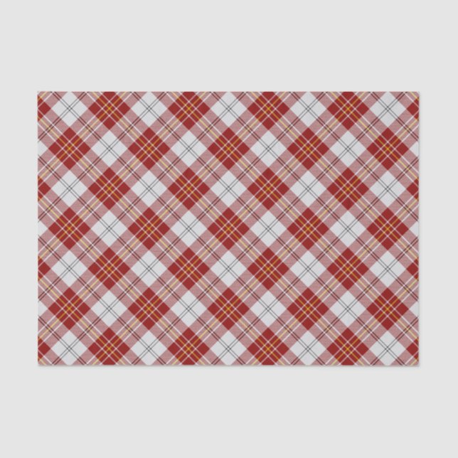 Papel De Seda Clan MacPherson Rojo Vestido Tartán Tissue Paper (Anverso)