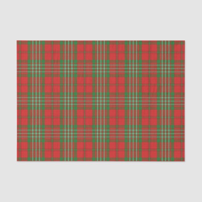 Papel De Seda Clan Scott Red y Green Tartán (Anverso)