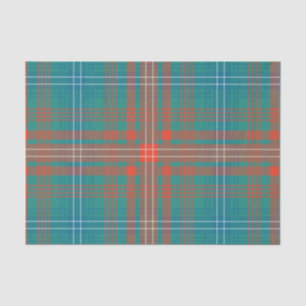 Papel De Seda Clan Wilson Naranja Turquoise Plate Check Tartan