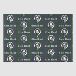 Papel De Seda Clan Wood Escudo y Tartán