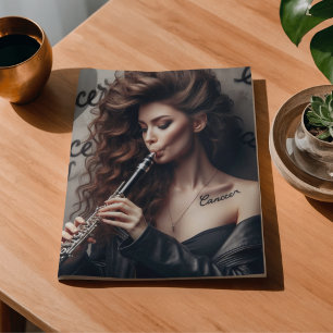 Papel De Seda Clarinet Decoupage de un músico de cáncer zodiaco