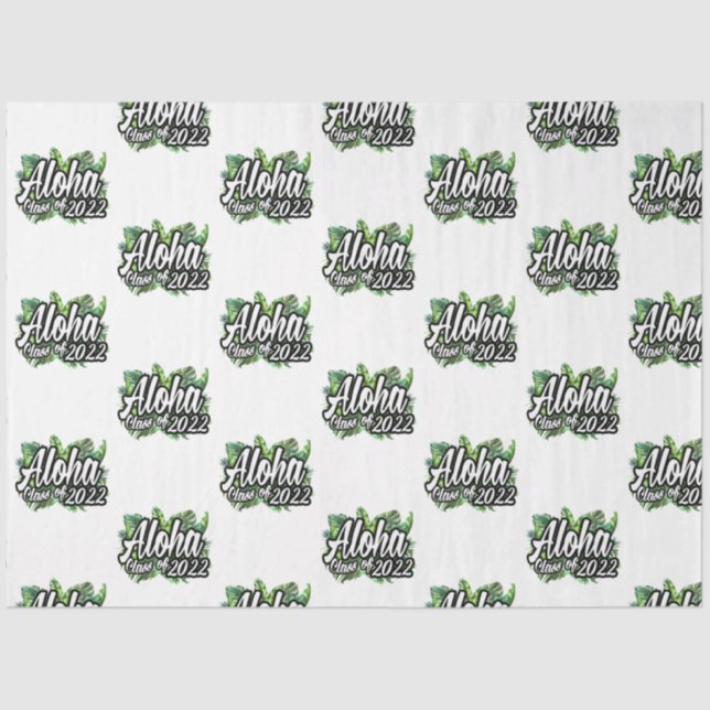 Papel De Seda Clase Aloha Tropical Luau del Partido de Graduació (Anverso)