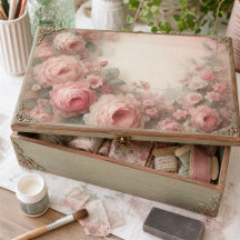 Clásica Rosa Pastel Antiqua Floral Decoupage