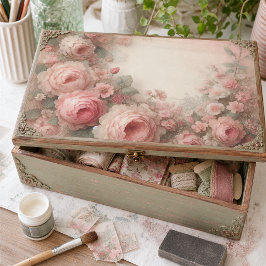 Papel De Seda Clásica Rosa Pastel Antiqua Floral Decoupage
