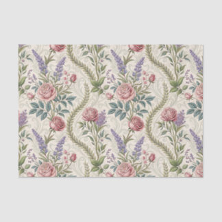 Papel De Seda Clásico Arte de Patrón Floral de Rosa Francesa y L