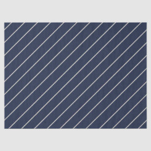 Papel De Seda Clásico azul marino Svelte Marfil Pinstripes