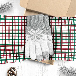Papel De Seda Clásico Cuadro Rojo Verde Navidad