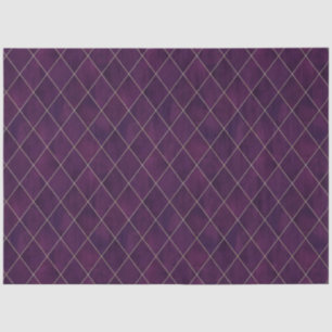 Papel De Seda Clásico Dark Purple Velvet Argyle Pattern Luxury