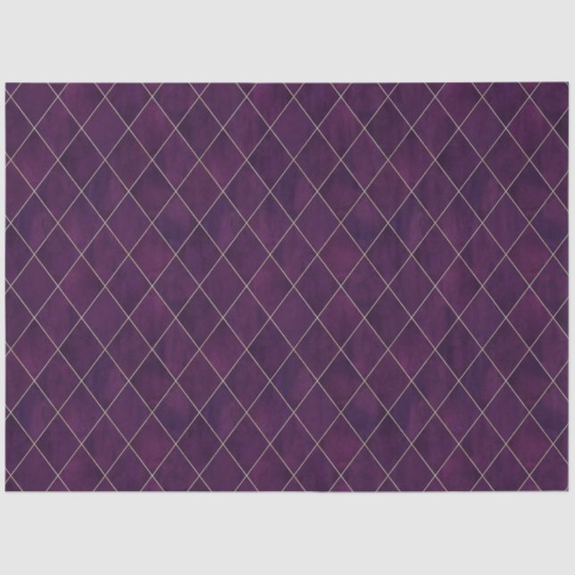 Papel De Seda Clásico Dark Purple Velvet Argyle Pattern Luxury (Anverso)