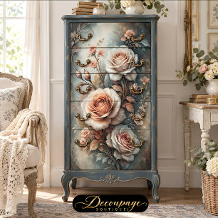 Papel De Seda Clásico Decoupage Rose Glow