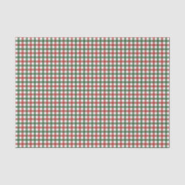 Papel De Seda Clásico Navidad Cuadros de Gingham Rojo y Verde