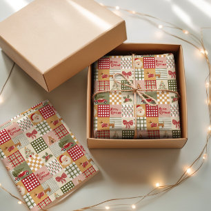 Papel De Seda Clásico Navidad de Patchwork Vintage