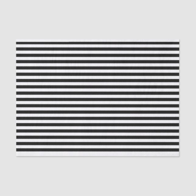 Papel De Seda Clásico rayado negro y blanco (Anverso)