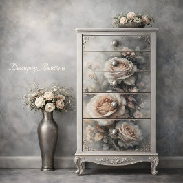 Papel De Seda Clásico Resplandor de Rosa Decoupage