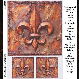 Papel De Seda Clásico Rústico Francés Fleur de Lis EH3L Decoupag