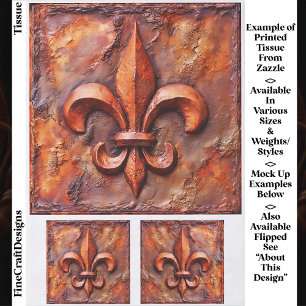 Papel De Seda Clásico Rústico Francés Fleur de Lis EH3L Decoupag