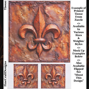 Papel De Seda Clásico Rústico Francés Fleur de Lis EH3R Decoupag