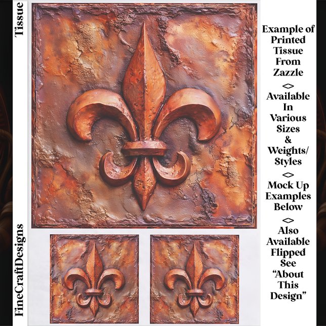 Papel De Seda Clásico Rústico Francés Fleur de Lis EH3R Decoupag (Subido por el creador)