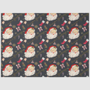 Papel De Seda Clásico saludo de Papá Noel Vintage