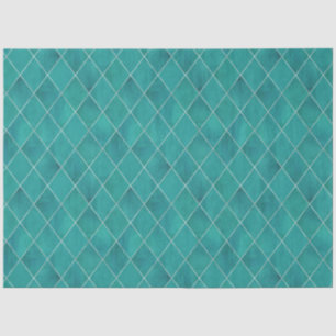 Papel De Seda Clásico Verde azulado Velvet Argyle Pattern Luxor