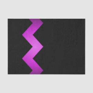 Papel De Seda Clásico Zigzag morado sobre negro