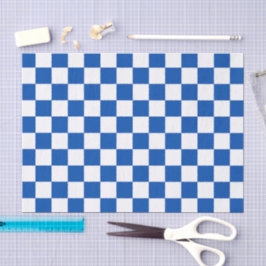 Papel De Seda Classic cobalt blue checkerboard