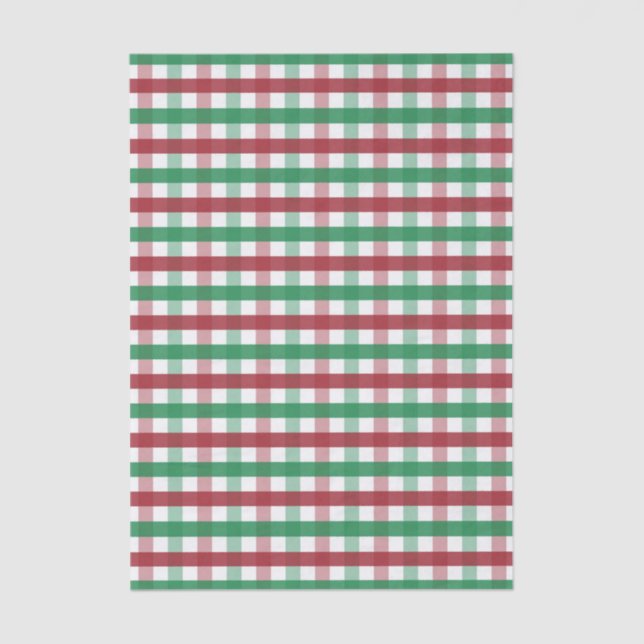 Papel De Seda Classic Farmhouse Red & Green Gingham Plaid (Anverso)