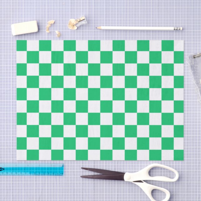 Papel De Seda Classic green checkered  (Artesanía)