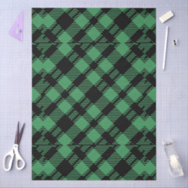 Papel De Seda Classic Holiday Green Checkered Pattern 