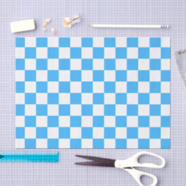 Papel De Seda Classic light blue checkerboard