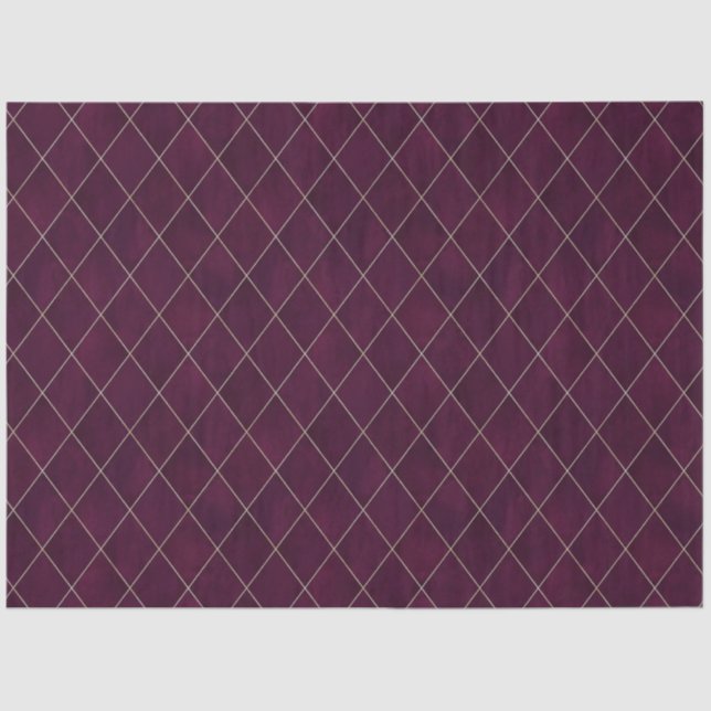 Papel De Seda Classic Maroon Velvet Argyle Pattern Luxury (Anverso)