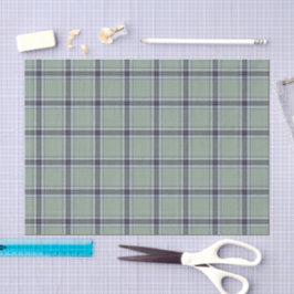 Papel De Seda Classic Sage Green Blue Gray Tartan Plaid Pattern