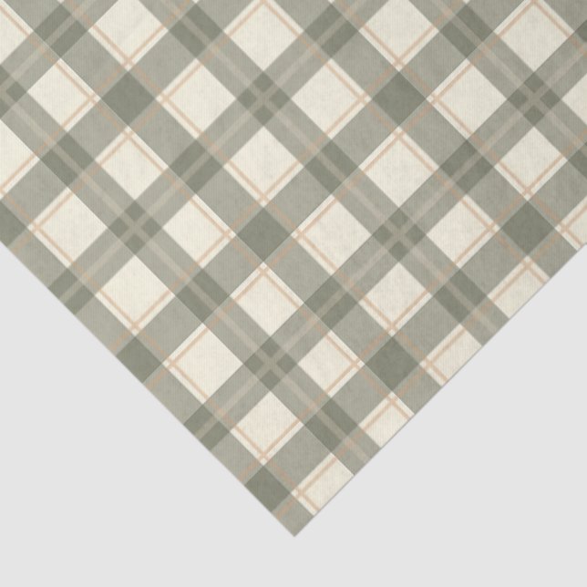 Papel De Seda Classic Sage Tartan  (Detalle)