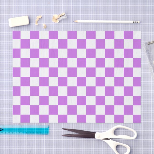 Papel De Seda Classic visual magenta checkerboard  (Artesanía)