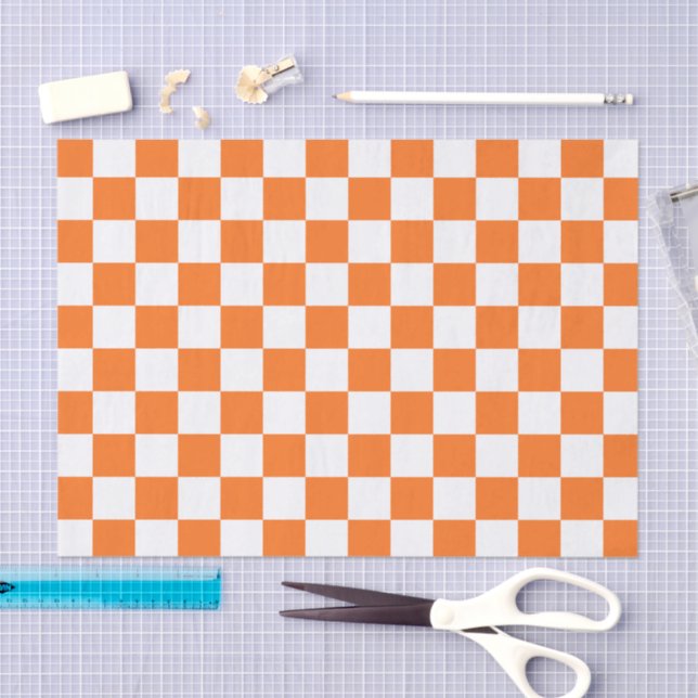 Papel De Seda Classic visual salmon checkerboard  (Artesanía)