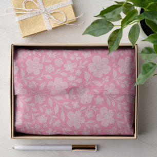 Papel De Seda Classy Deja El Patrón De Arte Floral En Rosa Calie