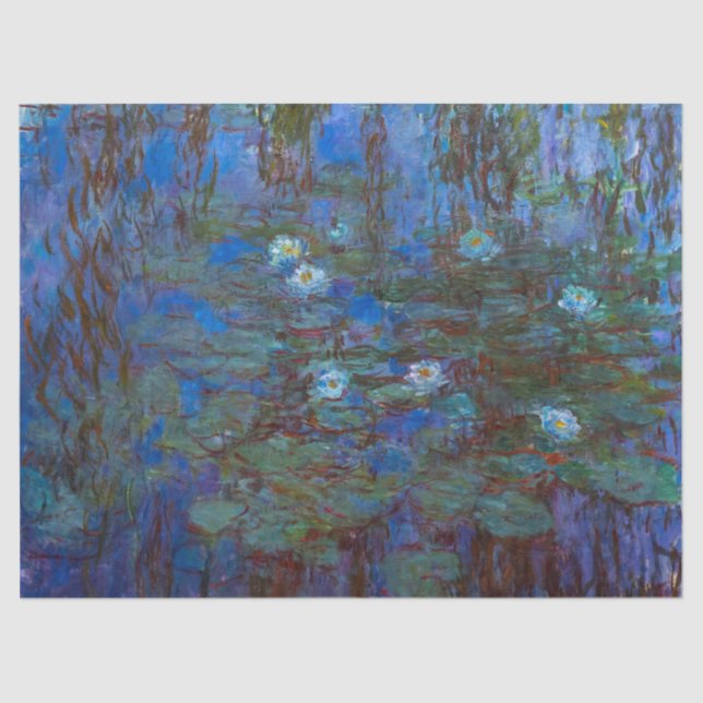 Papel De Seda Claude Monet - Blue Water Lilies (Anverso)