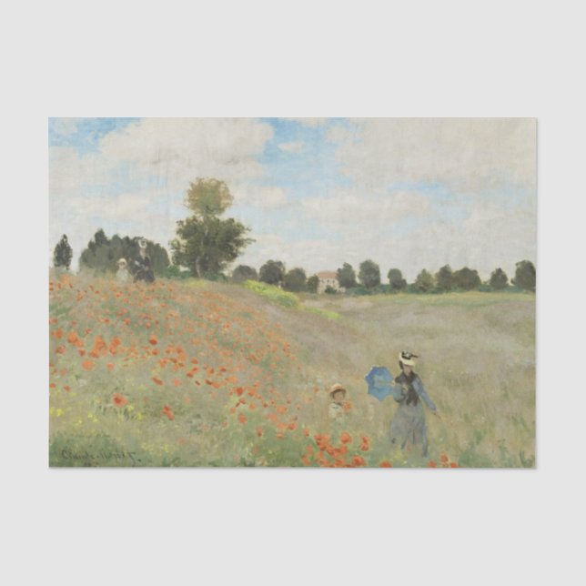 Papel De Seda Claude Monet El campo de amapolas cerca de Argente (Anverso)