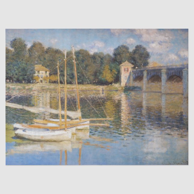 Papel De Seda Claude Monet - El puente de Argenteuil (Anverso)