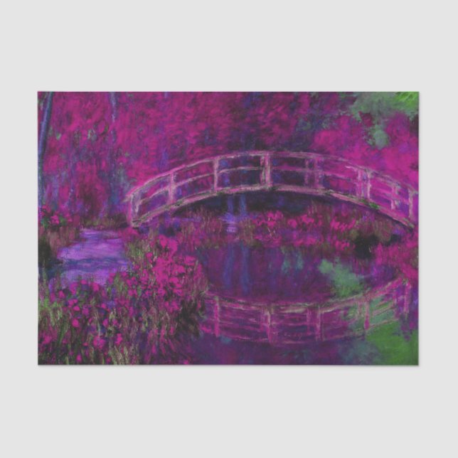 Papel De Seda Claude Monet El Puente Japonés púrpura (Anverso)