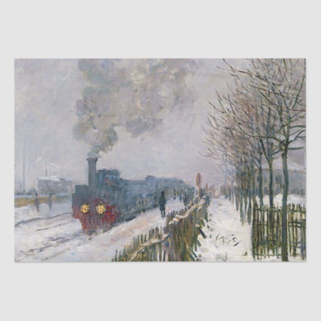 Papel De Seda Claude Monet - El tren en la nieve / La locomotora (Anverso)